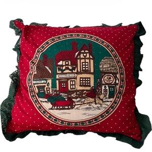 Canterbury Inn Christmas Throw Pillow
